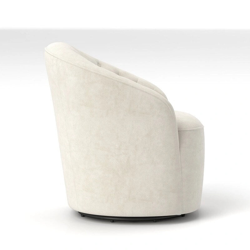 Fauteuil pivotant à 360 degrés en velours moderne SEYNAR avec dossier capitonné (lot de 2)