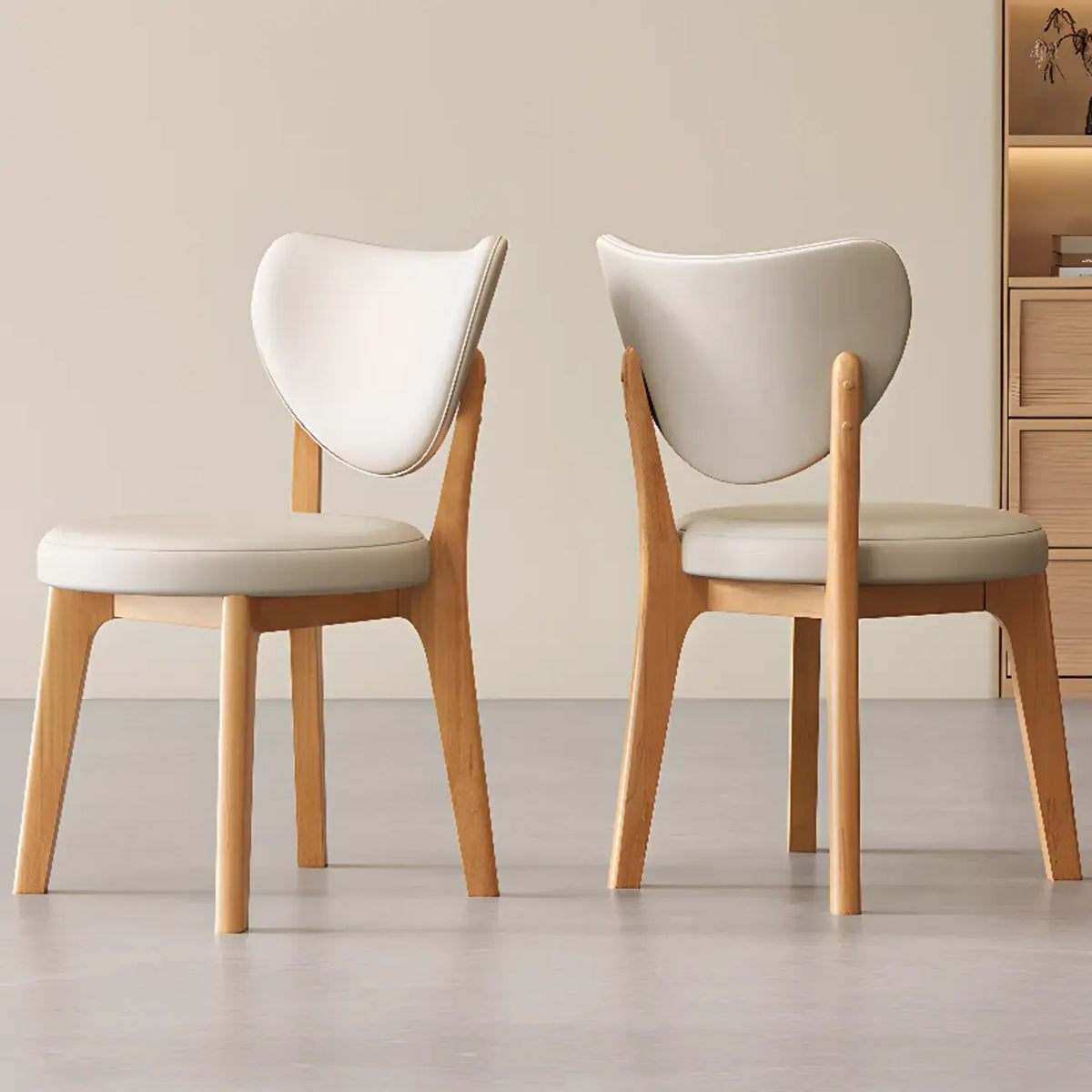 Chaise de salle à manger sans accoudoirs moderne en similicuir à dossier haut