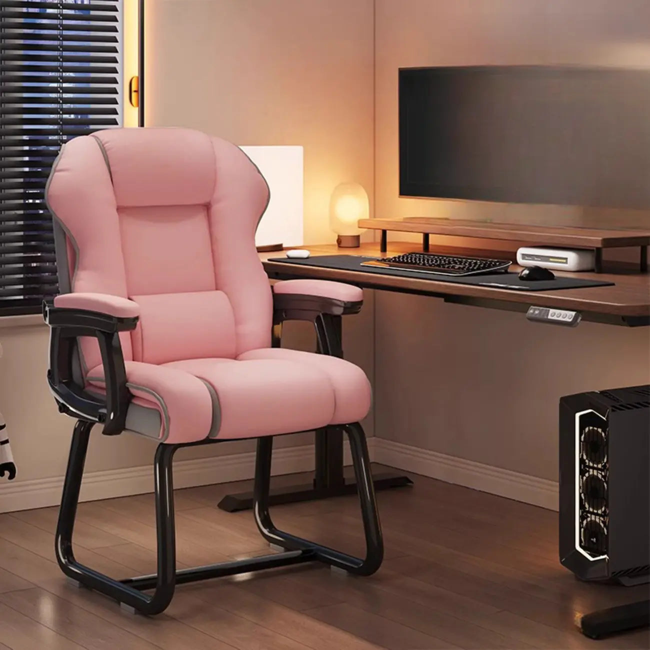 Fauteuil de direction ergonomique en cuir jaune à dossier haut
