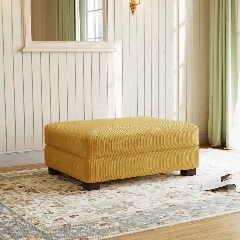Pouffe d'appoint oversize en velours côtelé moderne