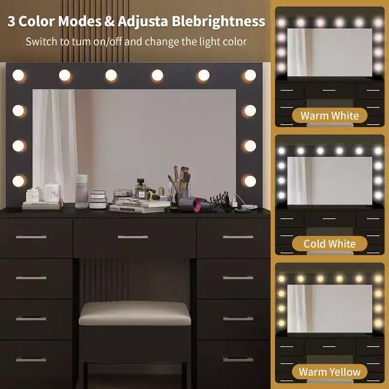 Ensemble de coiffeuse blanche