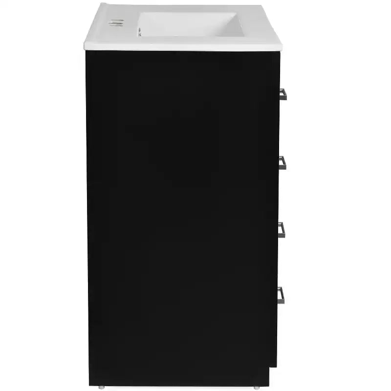 Meuble-lavabo simple de 30 po avec armoire et 3 tiroirs – Noir / Bleu / Vert / Indigo / Blanc