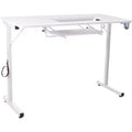 SewingRite SewStation 101 Table de couture pliante portable avec pieds en acier, blanc – Parfaite pour la maison, le bureau et les entreprises