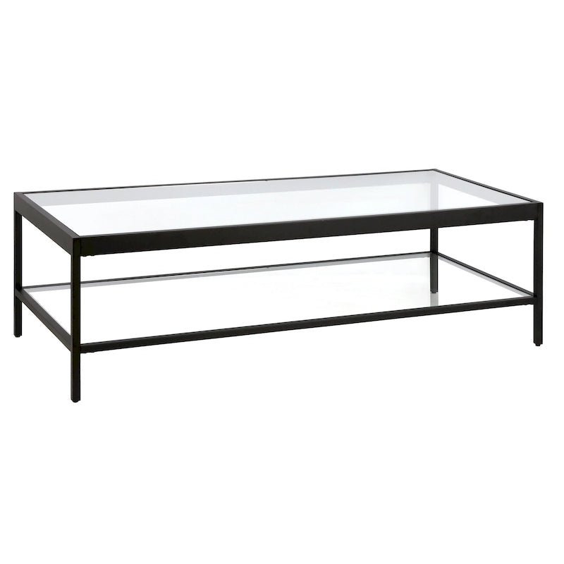 Table basse Alexis en métal et verre