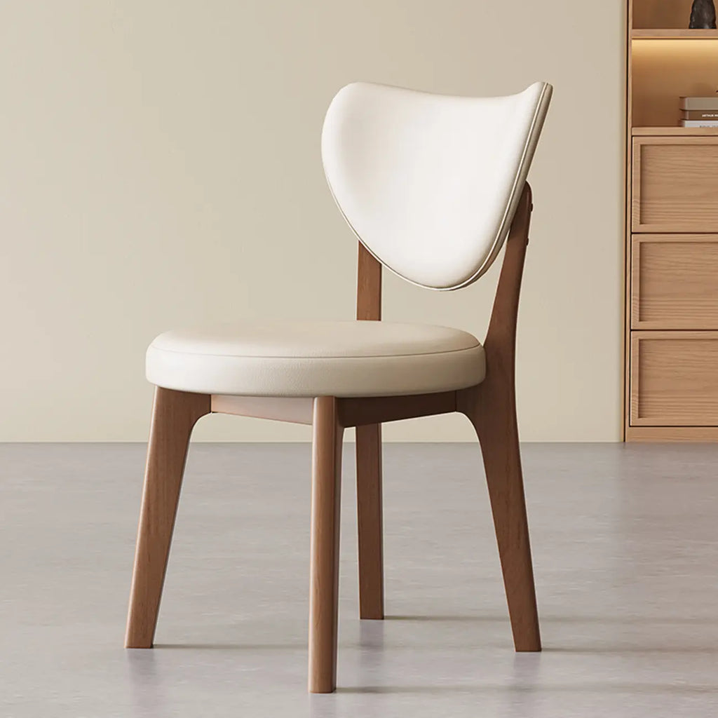 Chaise de salle à manger sans accoudoirs moderne en similicuir à dossier haut
