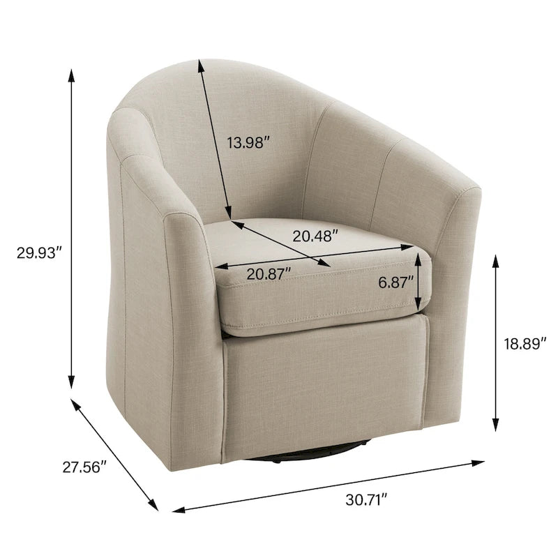 Lot de 2 fauteuils pivotants modernes avec accoudoirs pour salon