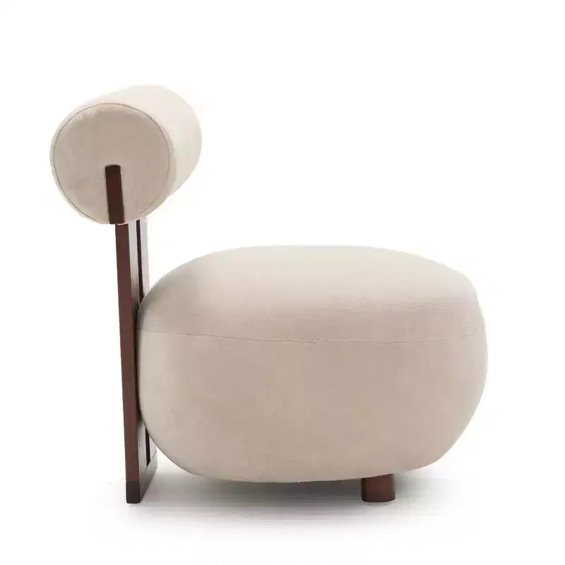 Christopher Knight Home Chariya, fauteuil d'appoint sculptural moderne en velours et bois d'hévéa, avec dossier cylindrique