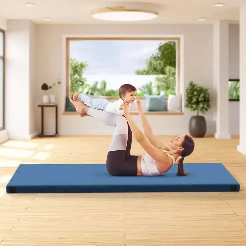 Matelas de camping en mousse à mémoire de forme Costway avec fond antidérapant, sac de voyage pour le couchage en extérieur, gris/bleu