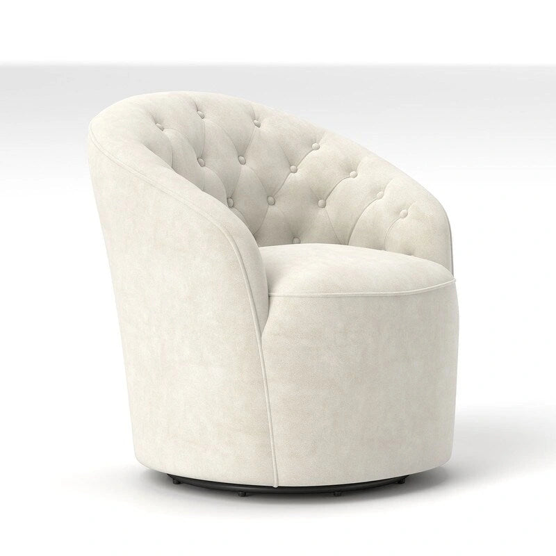 Fauteuil pivotant à 360 degrés en velours moderne SEYNAR avec dossier capitonné (lot de 2)